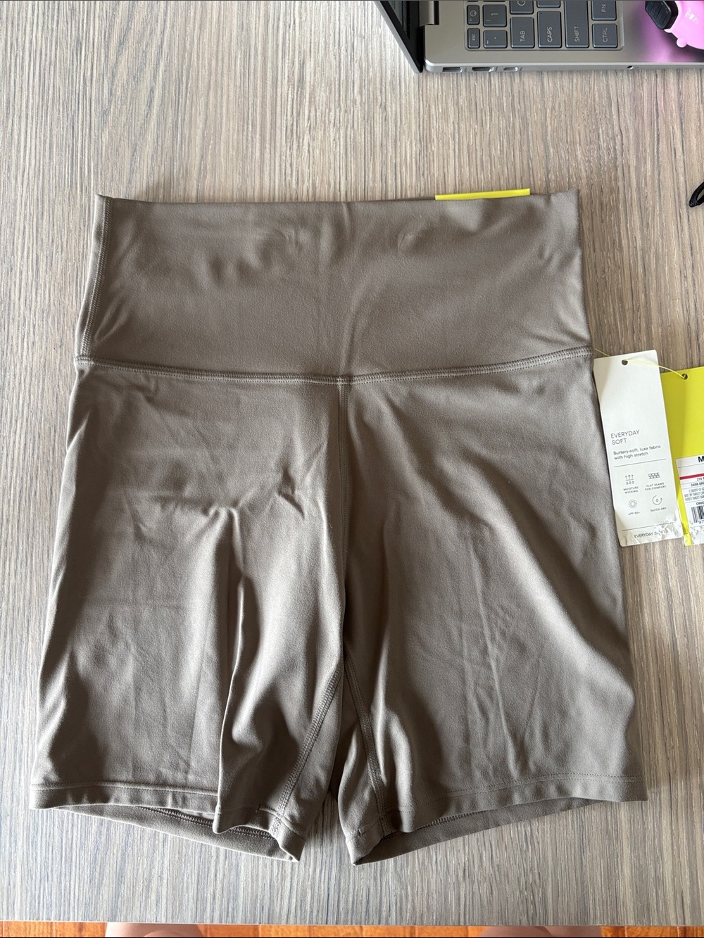 NWT All In Motion Everyday Soft Ultra High Rise Bike Shorts Brown Medium